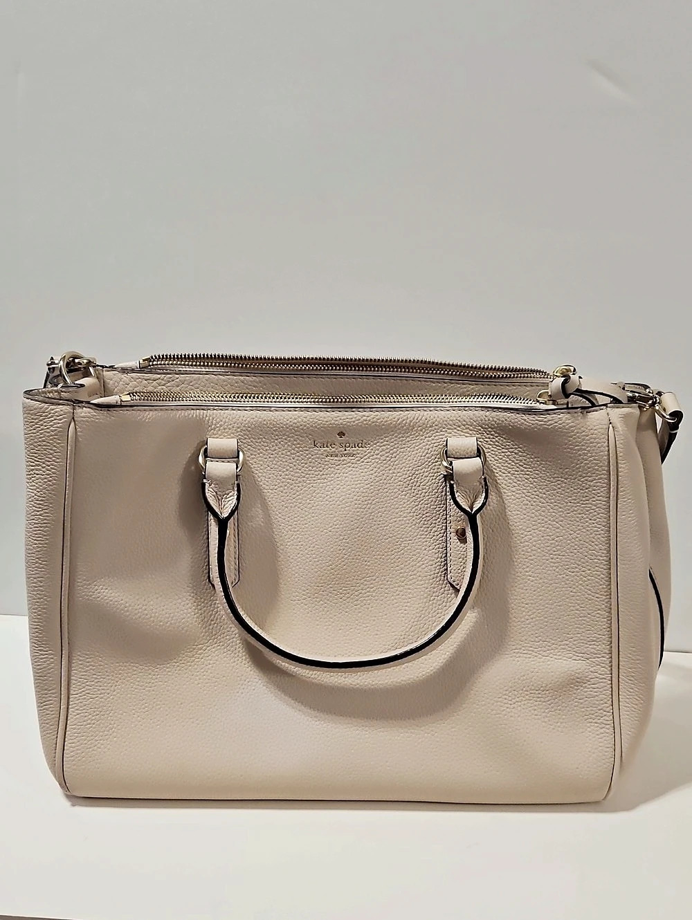Kate Spade Structured Satchel in Taupe